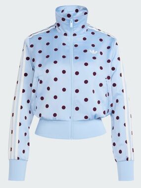 adidas Satin Polka Dots TT Track Top Light Blue Jacket